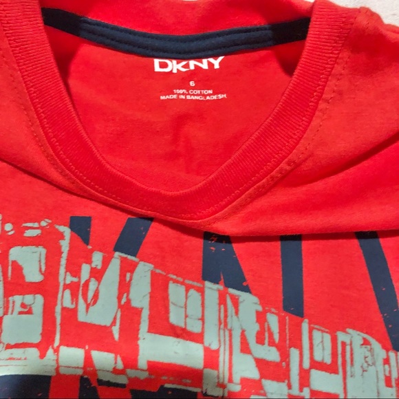 DKNY 3 Piece Set Dark Blue Jeans, Red T-Shirt Long Sleeve Shirt Size 6 Boys - Picture 8 of 12